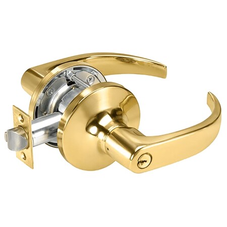 Yale Grade 1 Classroom Cylindrical Lock, Pacific Beach Lever, Conventional Cylinder, Bright Brass Finish,  PB5408LN 605